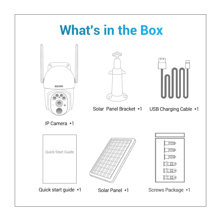ESCAM QF103 3MP Cloud Storage PT WIFI PIR Alarm IP Camera with Solar Panel Battery Support Full Color Night Vision & Two Way Audio, QF103 ESCAM QF103 3MP Cloud Storage PT WIFI PIR Alarm IP Camera with Solar Panel Battery Support Full Color Night Vision & Two Way Audio, QF103